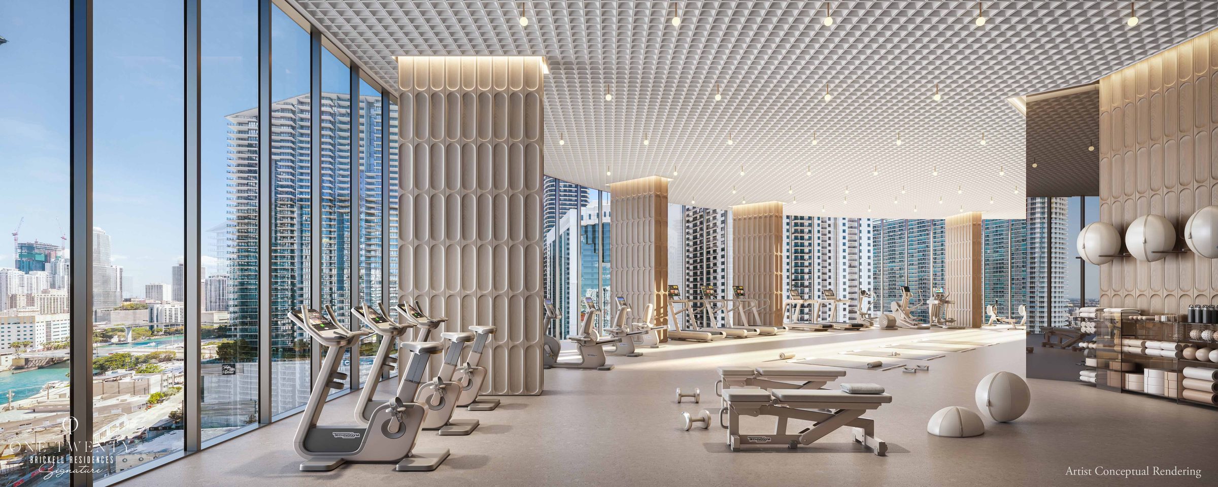 Fitness studio, skyline side