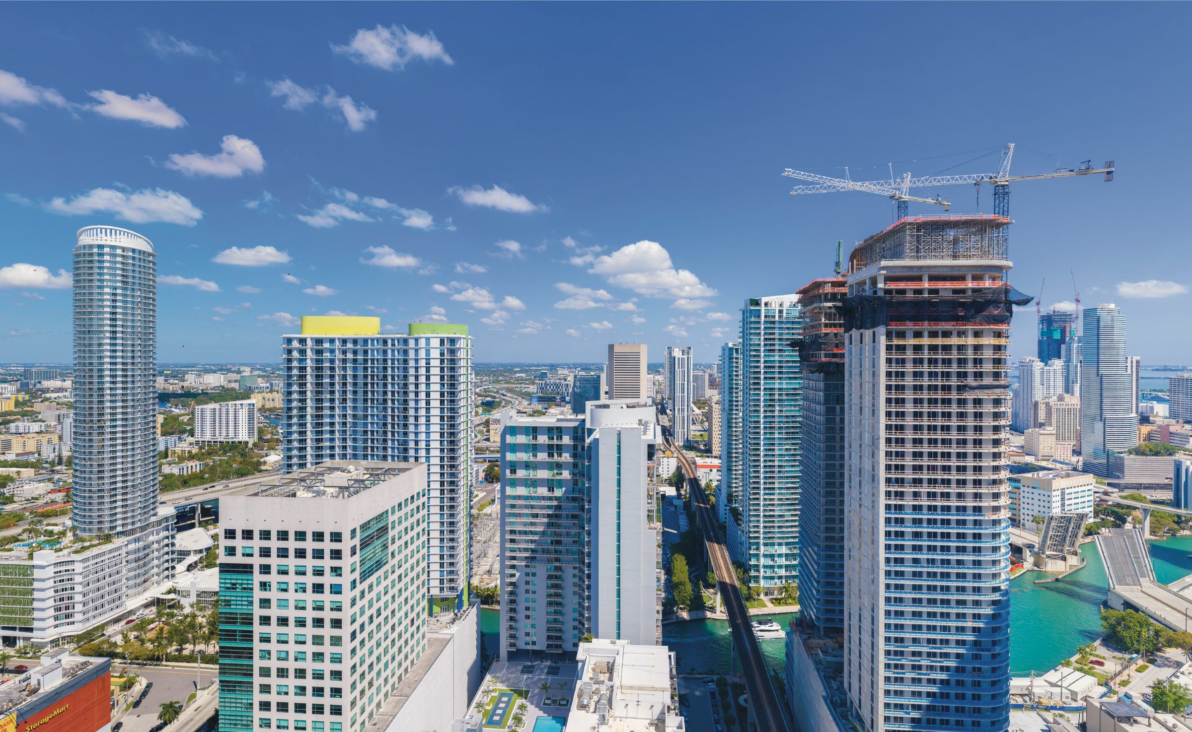 Level 40, north view toward Brickell City Centre, the Miami River and Downtown